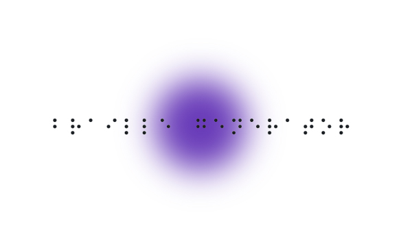 A line of text rendered as braille dot patterns