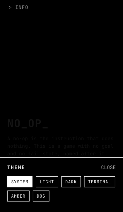 The info screen